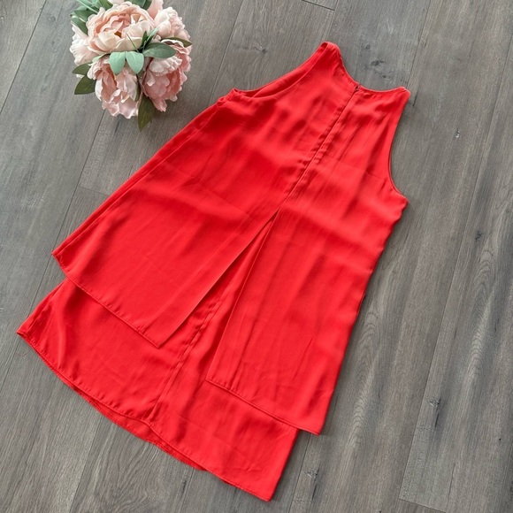 Francesca’s Lila Rose Layered Red Orange Summer Dress - Picture 2 of 4